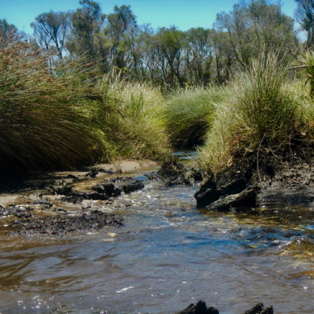 Freshwater spring in the wetlands